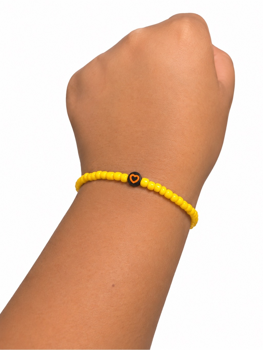 Beaded bracelet on wrist